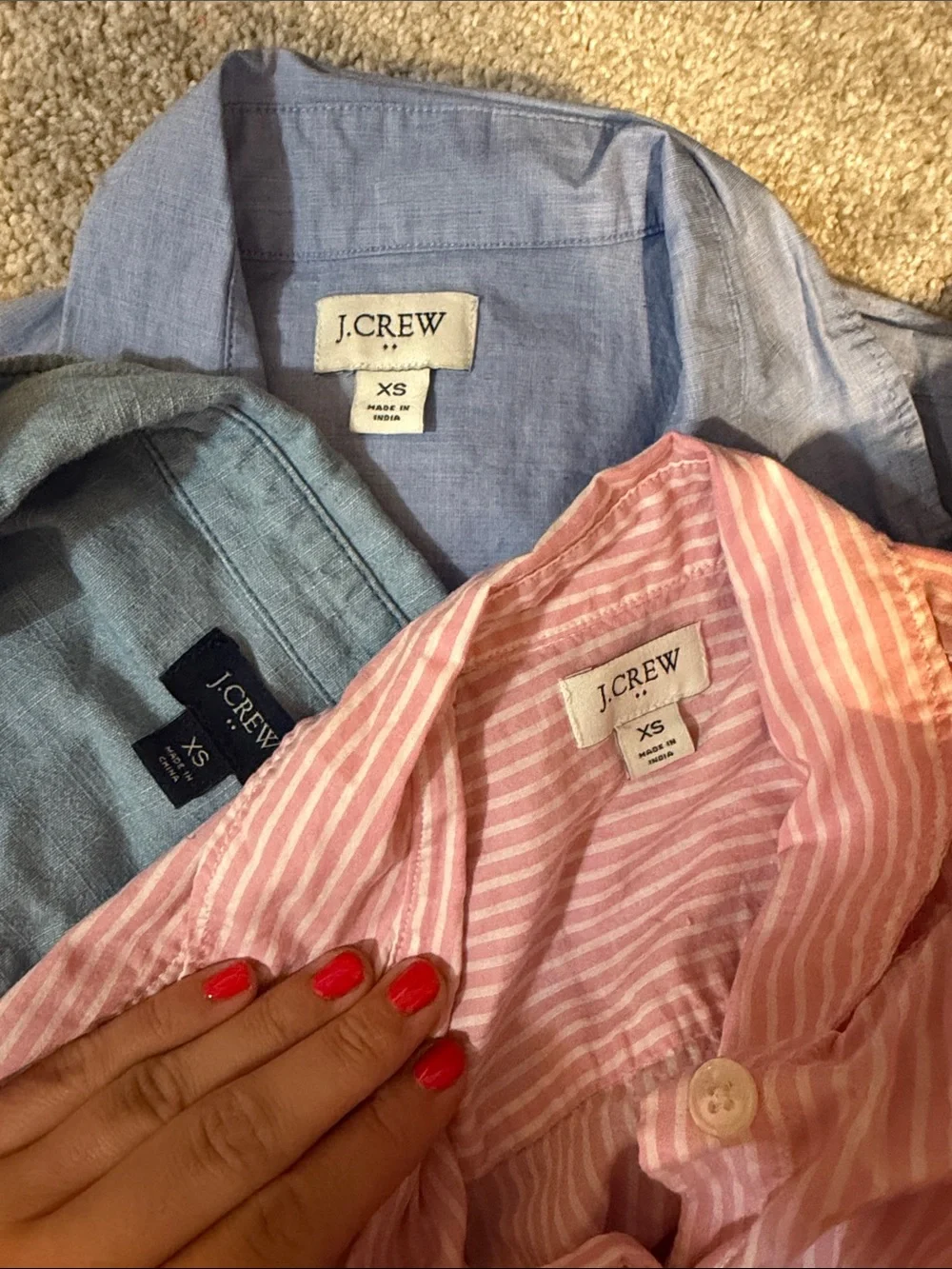 J. Crew Light Blue Casual Button-Down Shirts